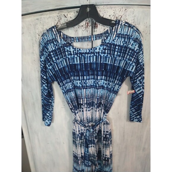 Guess Vneck Open Back Dress Size 0 Blue Classy Boho Beachy Feminine - Picture 3 of 8